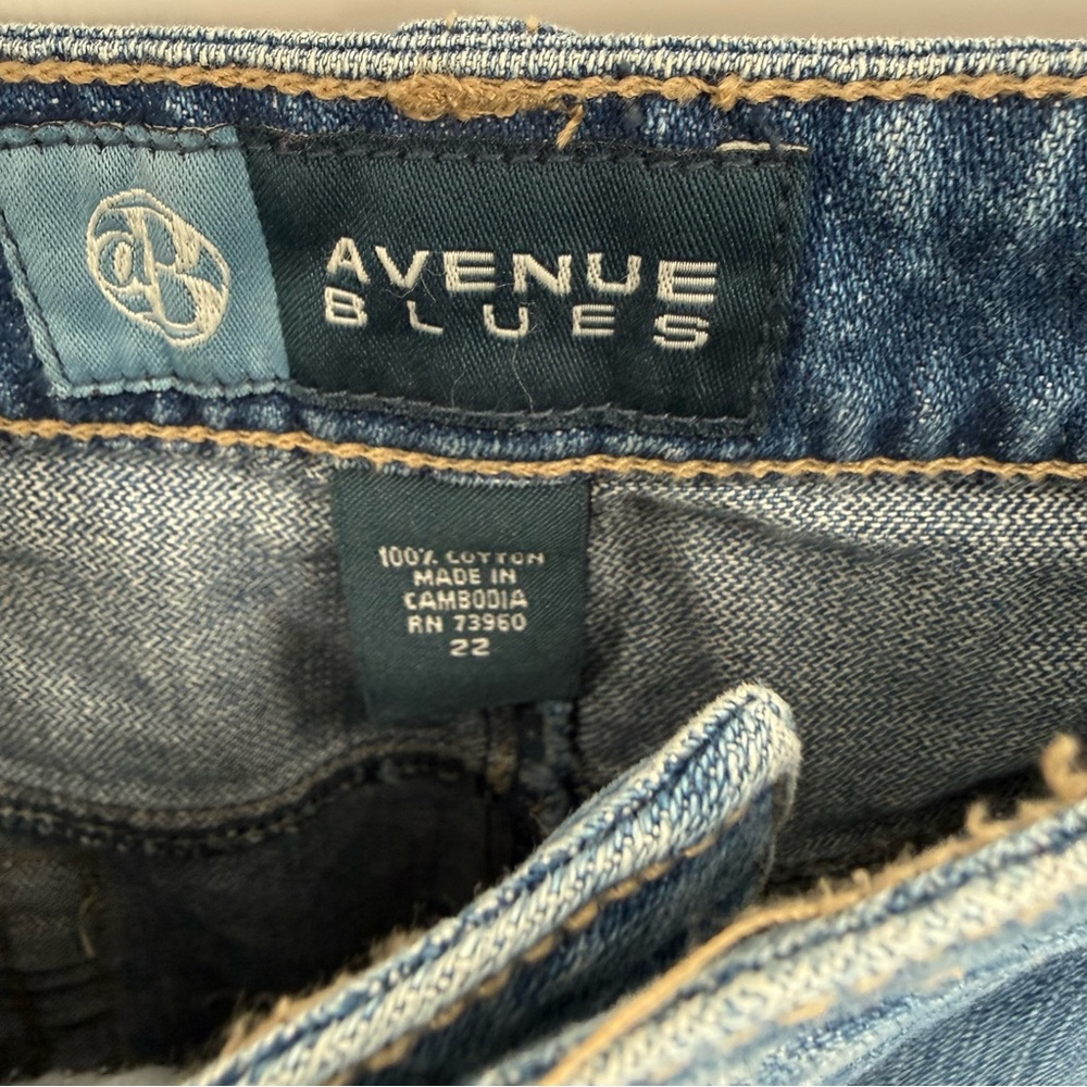 Avenue Blues NWT Tiered Denim Skirt Women's Size 22 Cotton Ruffled Hem Retro - Picture 7 of 10